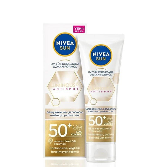 Nivea Sun Luminous630 Anti-Spot Sunscreen Face Cream SPF50+ - Non-Greasy, Reduces Sun Spots, 1.35 fl oz
