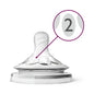 Philips Avent Natural Baby Bottle Nipple 2 Hole Slow Flow for 1 Month+ Infants - Pack of 2