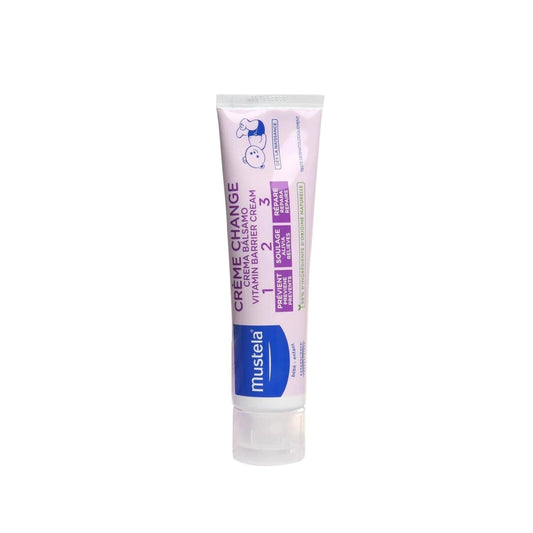 Mustela Vitamin Barrier 1-2-3 Baby Diaper Cream - Gentle Diaper Rash Prevention for Sensitive Skin, 50ml