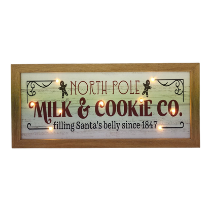 North Pole Milk & Cookie Co. Lighted Sign