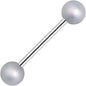 Silver Silicone Coated Acrylic Ball End Barbell Tongue Ring