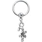 14G 1/2 Clear Gem Holiday Candy Cane Dangle BCR Captive Ring