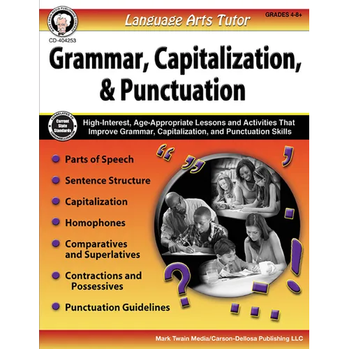 Language Arts Tutor: Grammar, Capitalization, and Punctuation, Grades 4 - 8 - Paperback