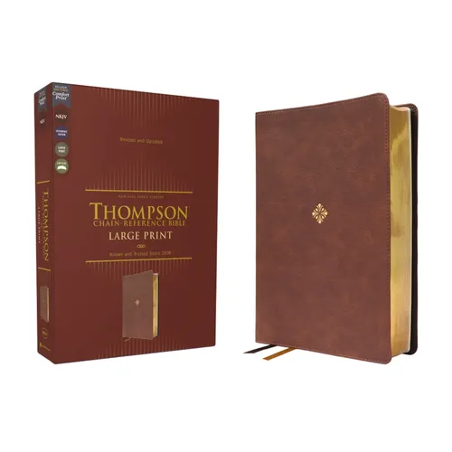 Nkjv, Thompson Chain-Reference Bible, Large Print, Leathersoft, Brown, Red Letter, Comfort Print - Imitation Leather