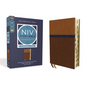 NIV Study Bible, Fully Revised Edition, Personal Size, Leathersoft, Brown/Blue, Red Letter, Thumb Indexed, Comfort Print - Imitation Leather