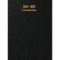 2024 - 2028 5-Year Monthly Planner: 60-Month Calendar (Black) - Large - Hardcover