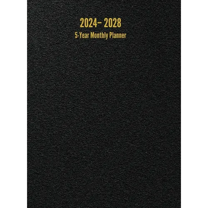 2024 - 2028 5-Year Monthly Planner: 60-Month Calendar (Black) - Large - Hardcover