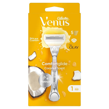 Gillette Venus ComfortGlide Olay Women's Razor - Moisturizing, 5-Blade Shaving System for Close Shave