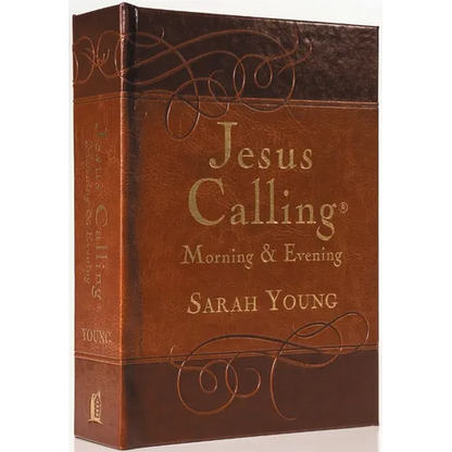 Jesus Calling Morning and Evening, Brown Leathersoft Hardcover, with Scripture References: Yearlong Guide to Inner Peace and Spiritual Growth (a 365-D - Hardcover