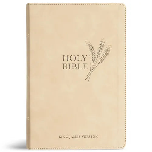 KJV Giant Print Reference Bible, Cream Leathertouch - Hardcover