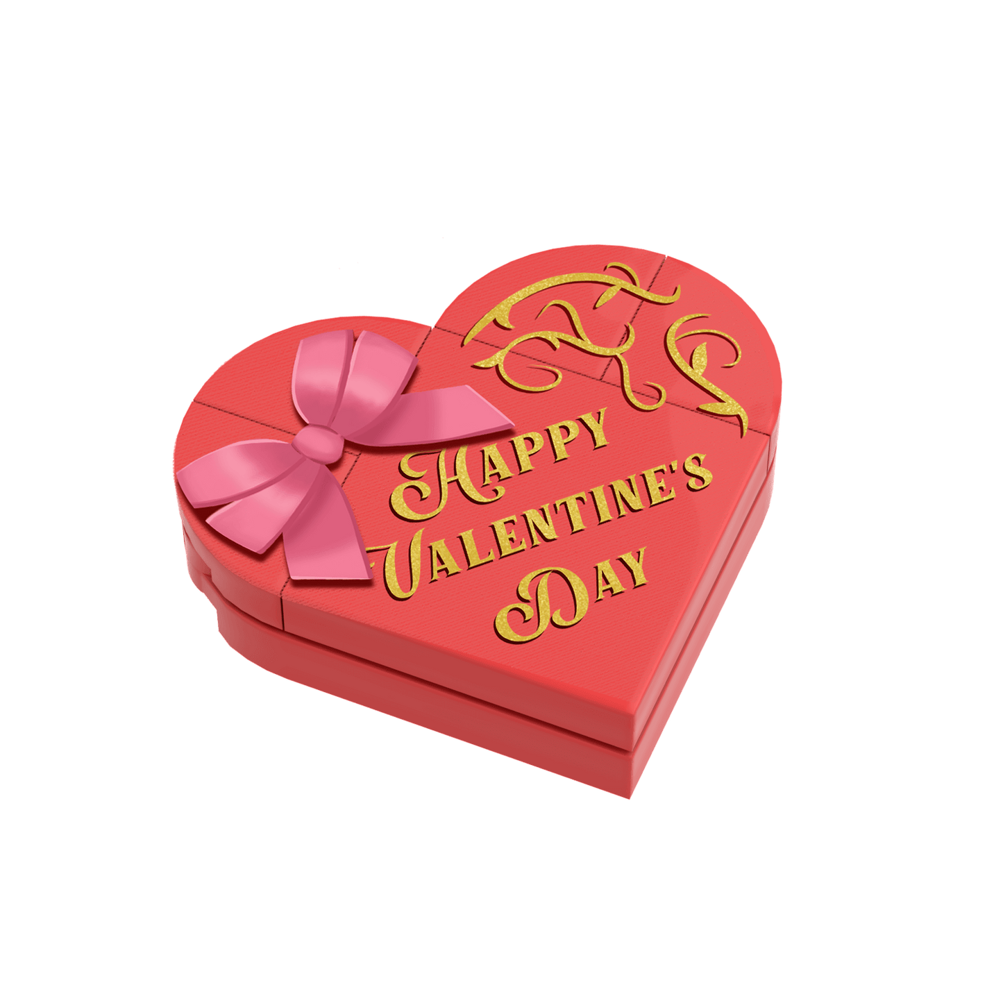 Heart Box of Chocolates  - Valentine's Day Candy - Made Using LEGO® Parts