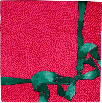 Tied With A Bow Red And  Spruce Luncheon Napkins