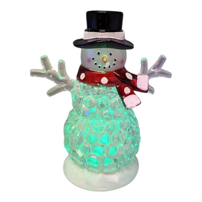 Lighted Shimmer Snowman - 4.5 inch