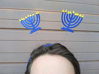 Springy Headband with Felt Menorah