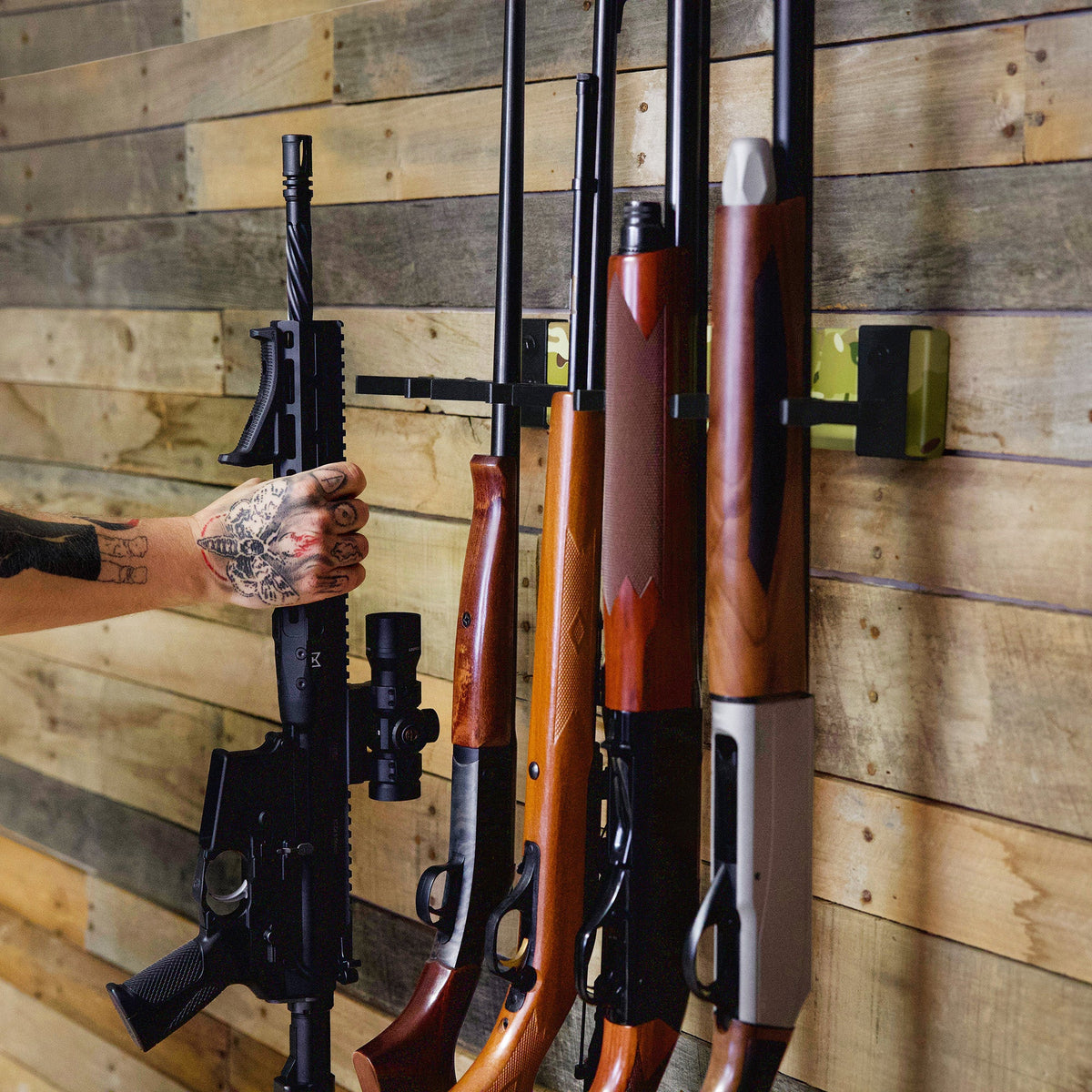 FORGE Firearm Rack | Wall Mount Display | 5 Slots | MultiCam