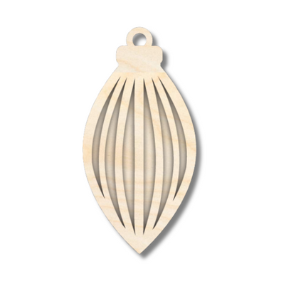 Unfinished Wood Layered Christmas Bulb Ornaments | 2 Piece | 5" Tall | 1/8" Wood | Wood Craft DIY