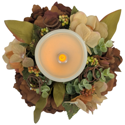9-Inch Autumn Candle Ring with LED Pillar Candle