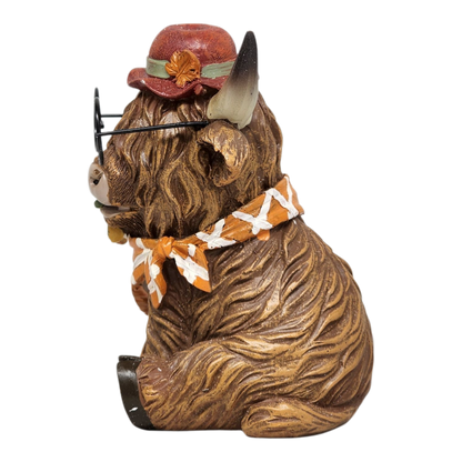 Dapper Highland Cow Figurine - Girl - 5 Inch