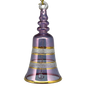 Gold Etched Glass Bell - Purple