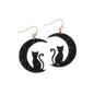 Cat with Moon Silhouette Earrings