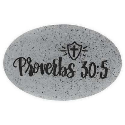 Proverb Stone - He is a Shield to those Who take Refuge in Him