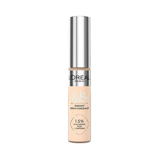 Loreal Paris True Match Radiant Serum Concealer - Lightweight Hyaluronic Acid Concealer for Brightening & Smoothing Skin