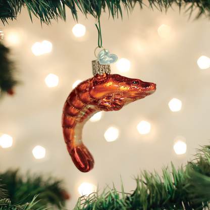 Shrimp Glass Ornament