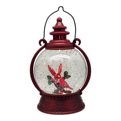 Cardinal Lighted Spinning Water Globe - Getting Ready To Fly