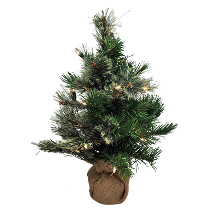 Pre-lit Cashmere Pine Tree - 18 Inch