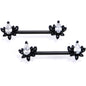 White Gem Black Anodized Fiery Flame Barbell Nipple Ring Set