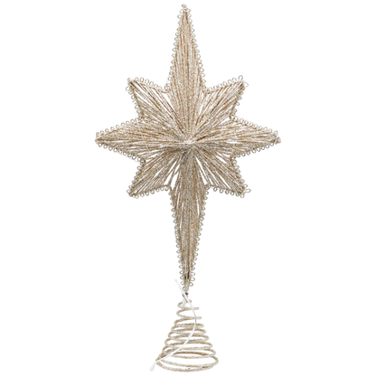 Golden Glow LED Star Tree Topper - Sixteen Inches