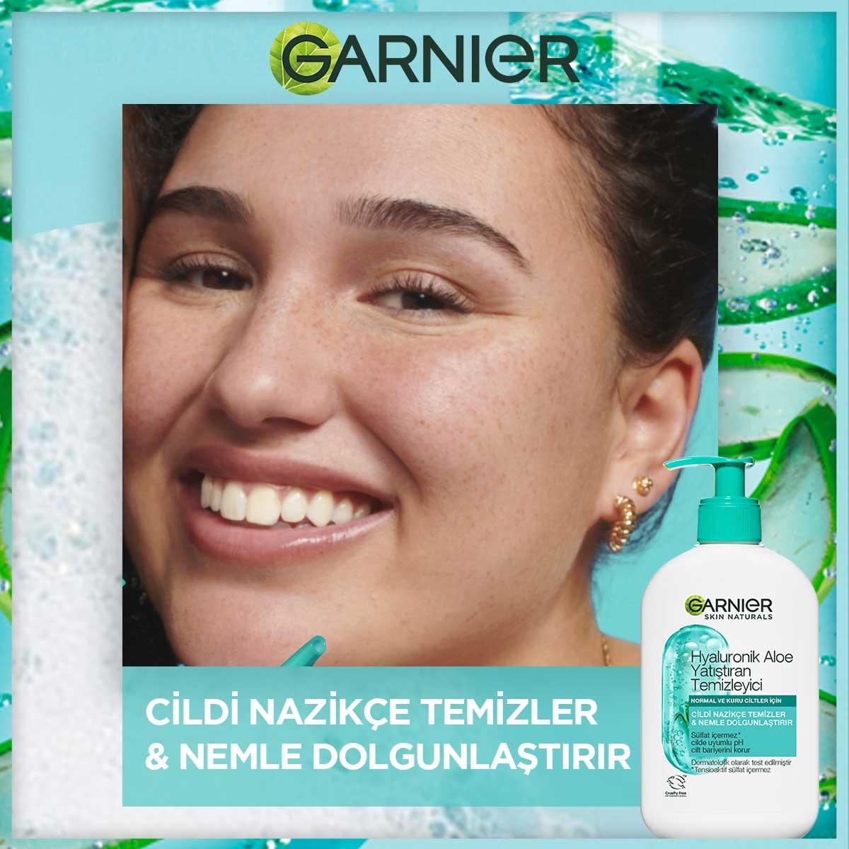 Garnier Hyaluronic Aloe Vera Facial Cleanser: Hydrating, Soothing Vegan Face Wash for Sensitive Skin - Sulfate-Free, 8.45 fl oz