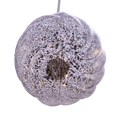 Lighted USB Gold and Silver Glass Ball Ornament - Dark Gold