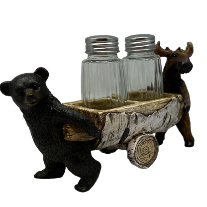 Bear And Moose Salt and Pepper Shaker Holder