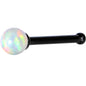 White 2.5mm Synthetic Opal Ball Black Anodized Nose Bone