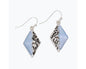 Silver Filigree Earrings with Soft Blue Inlay