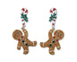 Gingerbread Man Candy Cane - Earrings