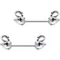 14G 9/16 Clear Gem Swimming Swan Nipple Barbells