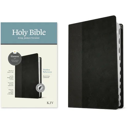 KJV Thinline Reference Bible, Filament Enabled (Leatherlike, Black/Onyx, Indexed, Red Letter) - Imitation Leather