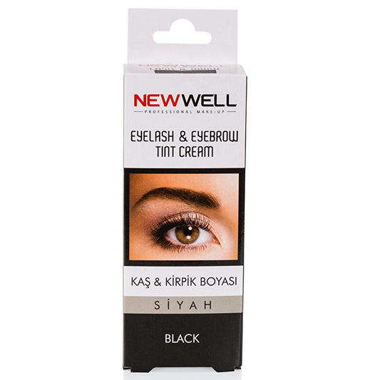 New Well Eyebrow and Eyelash Dye - Natural Black Color, Plant-Based Formula for Sensitive Eyes