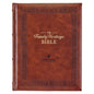 NLT Family Heritage Bible, Large Print Family Devotional Bible for Study, New Living Translation Holy Bible Faux Leather Hardcover, Additional Interac - Leather