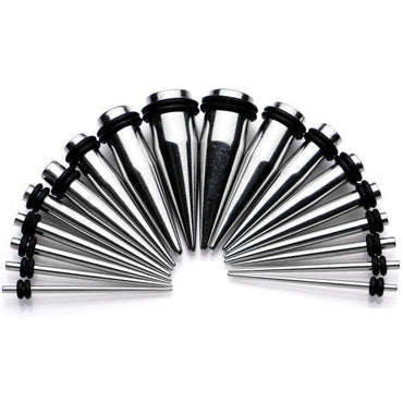 9 Piece Ear Stretching Kit in Stainless Steel Set of 2