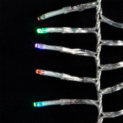 16' 480-Light Twinkle 3MM LED Color Changing Cluster Garland With Clear Wire