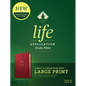 NLT Life Application Study Bible, Third Edition, Large Print (Red Letter, Leatherlike, Berry) - Imitation Leather