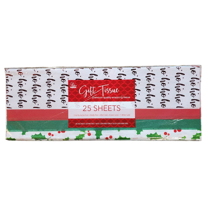 Holiday Gift Tissue Assortment - Ho Ho Ho and Holly