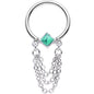 14G 1/2 Faux Turquoise Southwest Drama Dangle BCR Captive Ring
