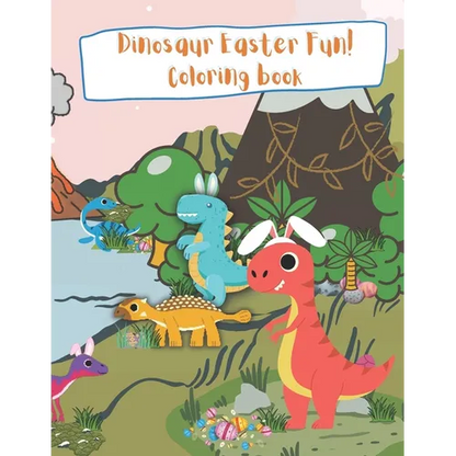 Dinosaur Easter Fun! Coloring Book Childrens Coloring book: kids color fantasy spring - Paperback