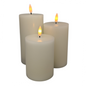 FlameWick Ivory Wax Pillar Candle Set