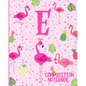 Composition Notebook E: Pink Flamingo Initial E Composition Wide Ruled Notebook - Paperback