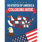 50 States Of America Coloring Book: The 50 States Maps Of United States America Coloring Book Map of United States 50 US States With History Facts Gif - Paperback